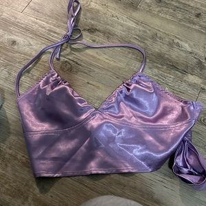 Purple satin top